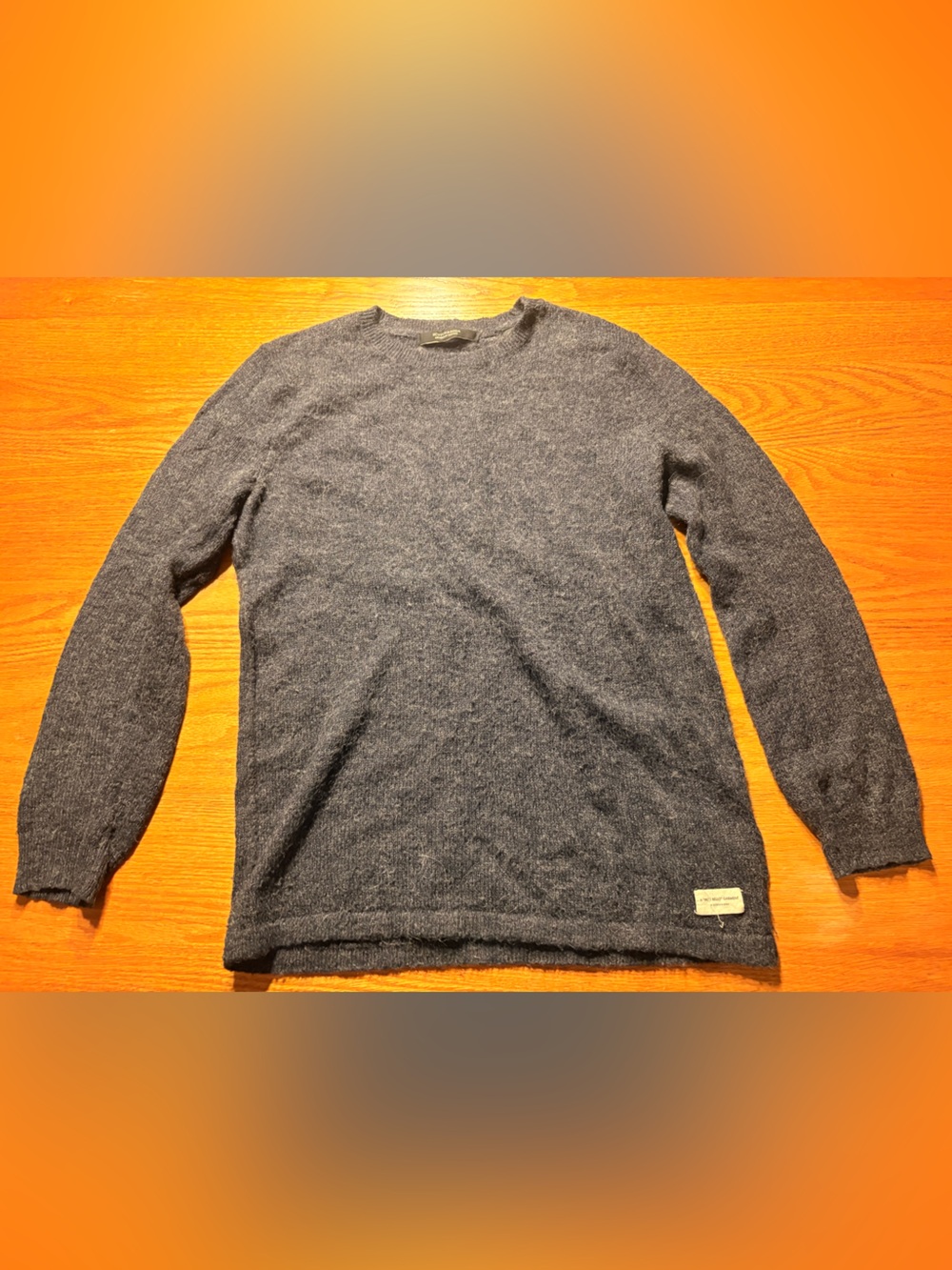 Scotch & Soda Men's M Navy Crewneck Fuzzy Sweater Wool Alpaca Blend